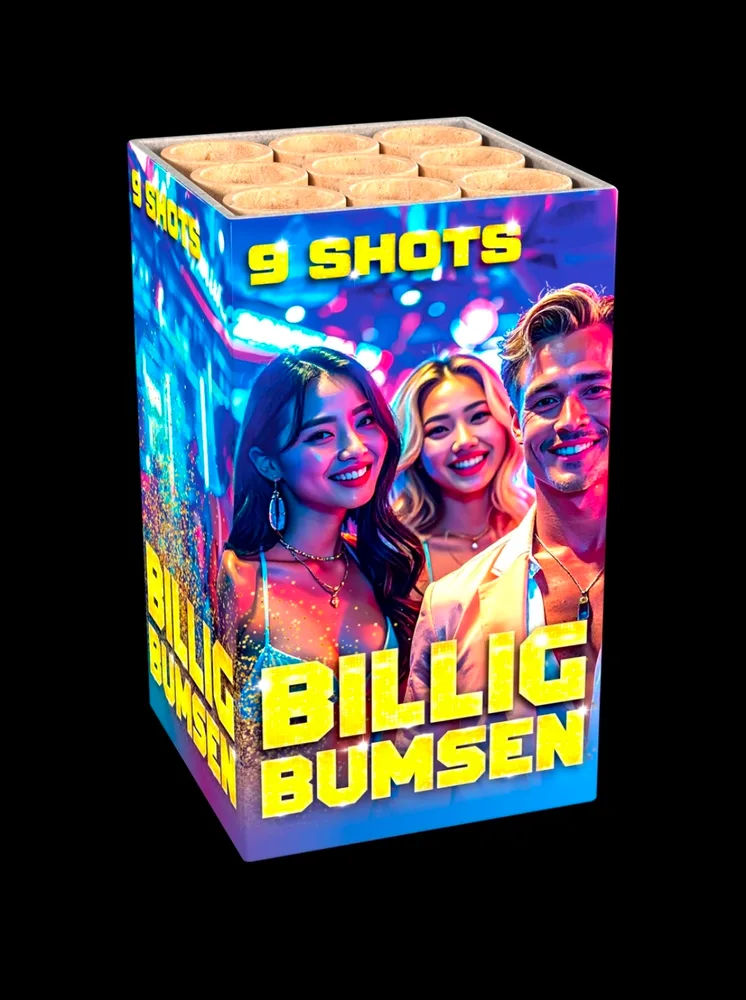 Lesli Billig Bumsen – Feuerwerksbatterie, 9 Schuss