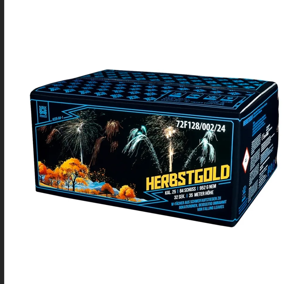 Argento Herbstgold – Feuerwerksbatterie, 84 Schuss