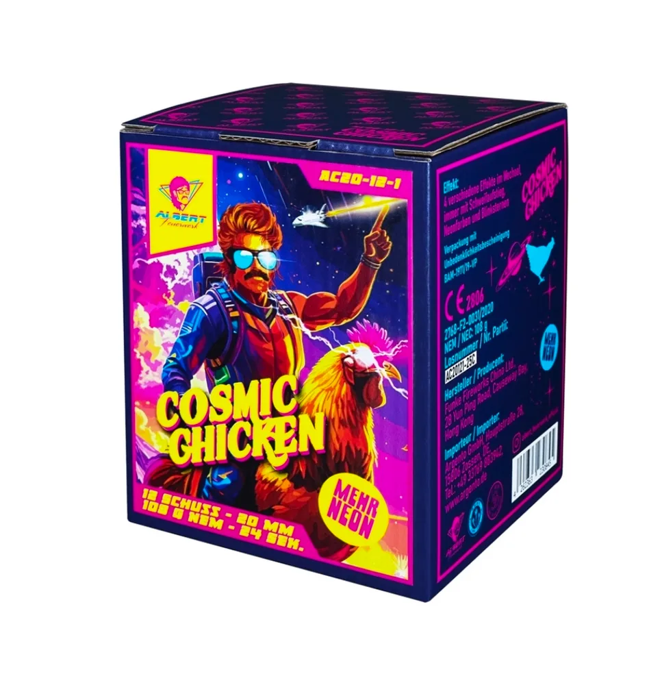 Albert Cosmic Chicken – Feuerwerksbatterie, 12 Schuss