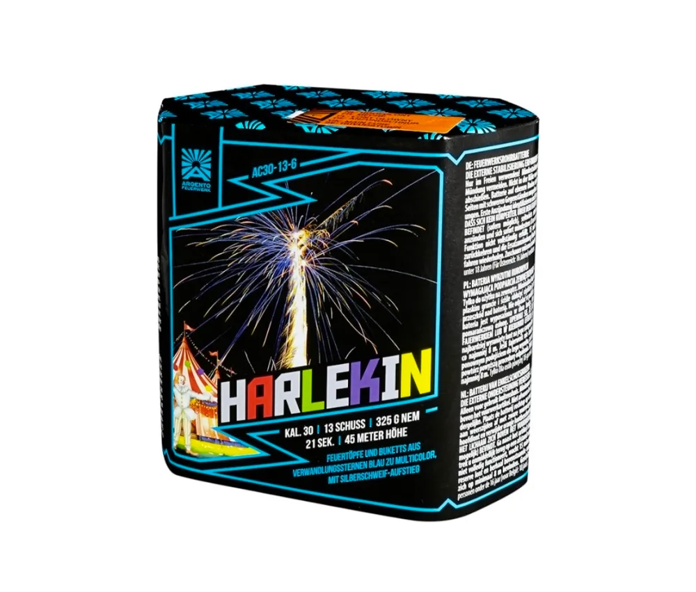 Argento Harlekin – Feuerwerksbatterie, 13 Schuss