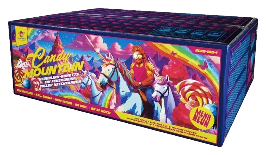 Albert Candy Mountain – Verbundfeuerwerk, 100 Schuss