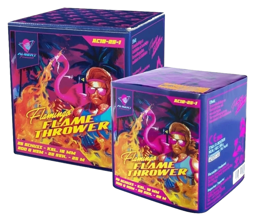 Albert Flamingo Flame – Feuerwerksbatterie, 25 Schuss