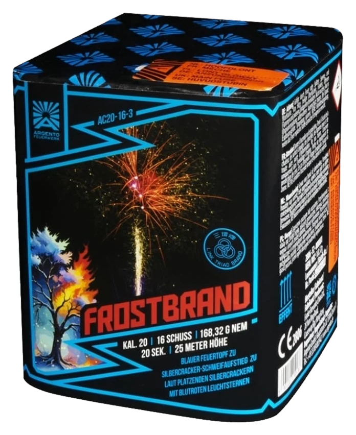 Argento Frostbrand – Feuerwerksbatterie, 16 Schuss