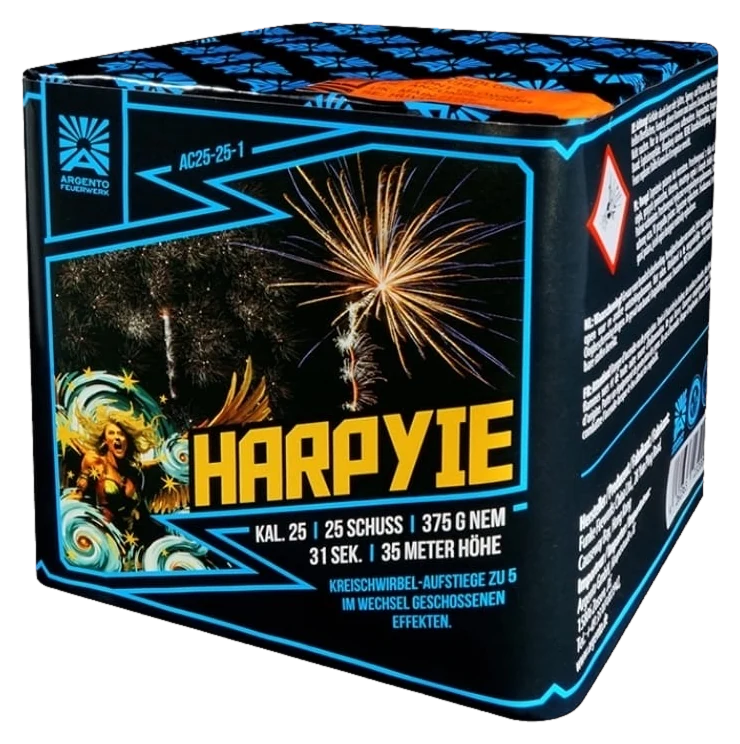Argento Harpyie – Feuerwerksbatterie, 25 Schuss