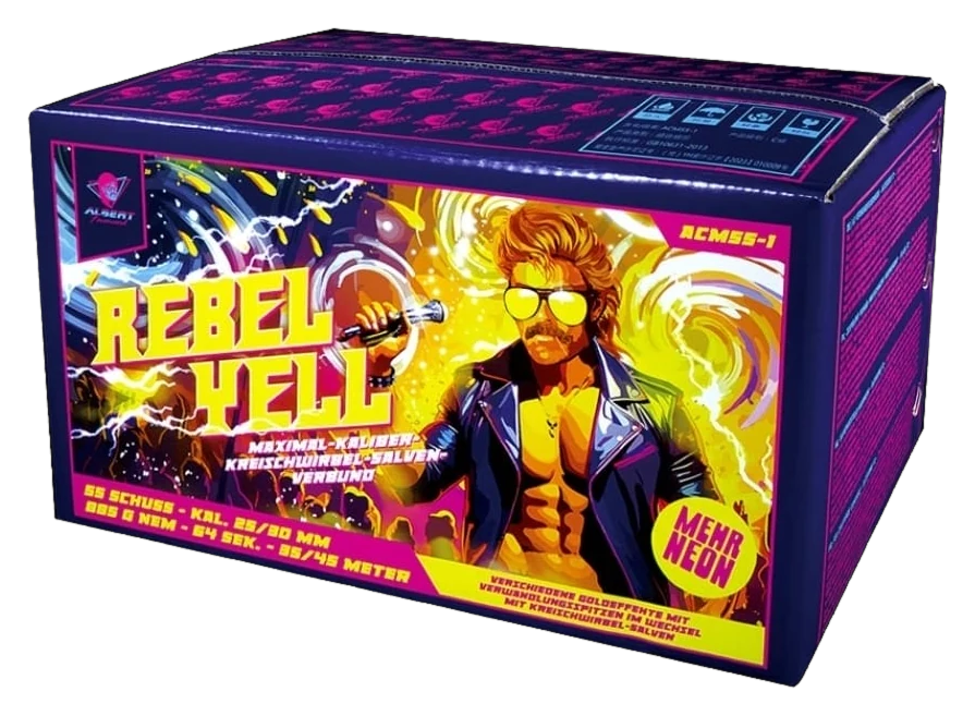 Albert Rebel Yell – Verbundfeuerwerk, 64 Schuss