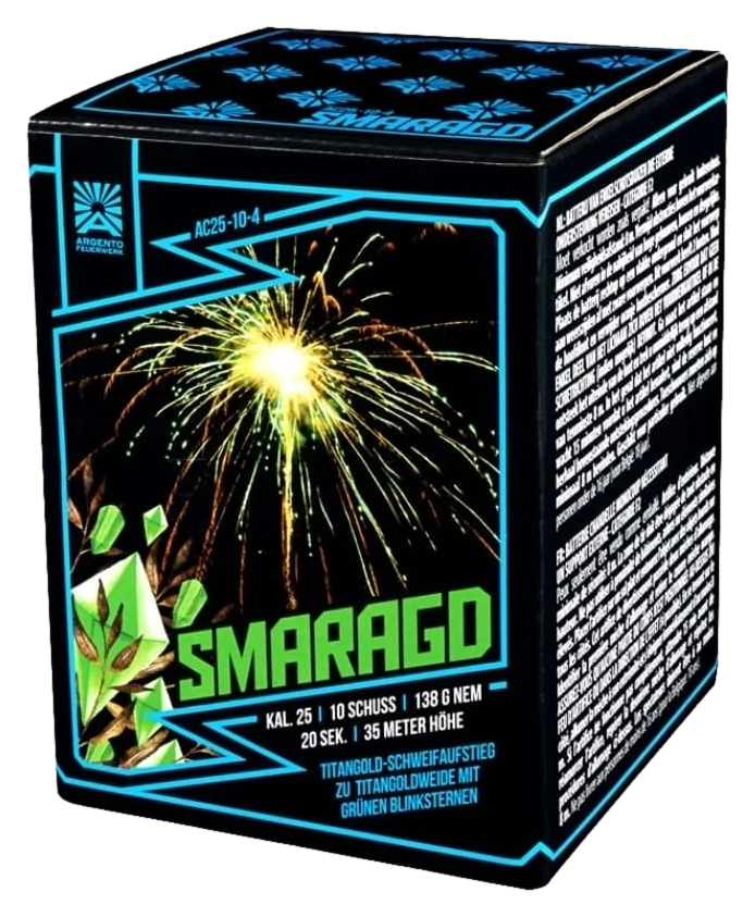 Argento Smaragd – Feuerwerksbatterie, 10 Schuss
